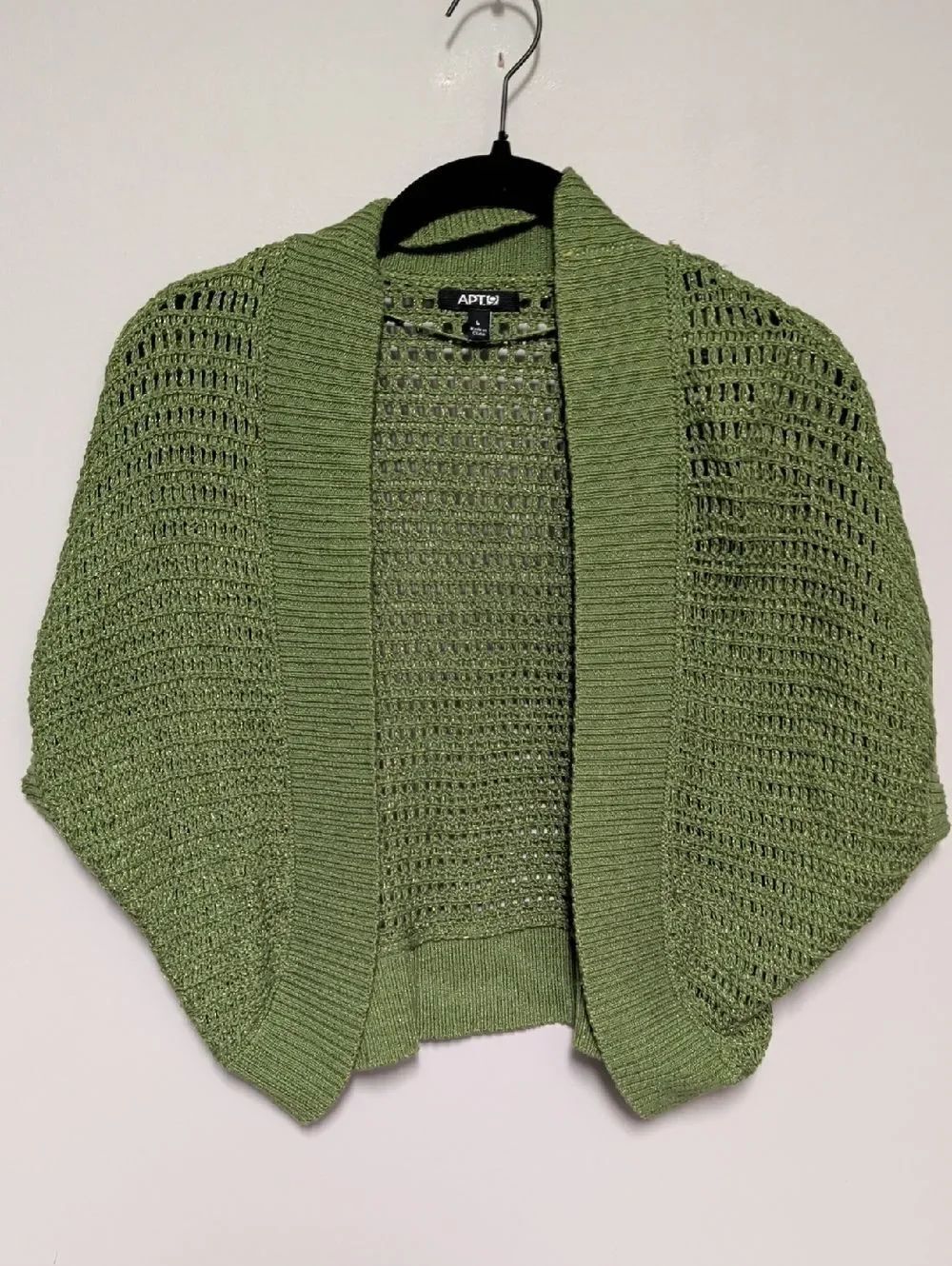 Apt. 9 Olive Open-Weave Cropped Cardigan